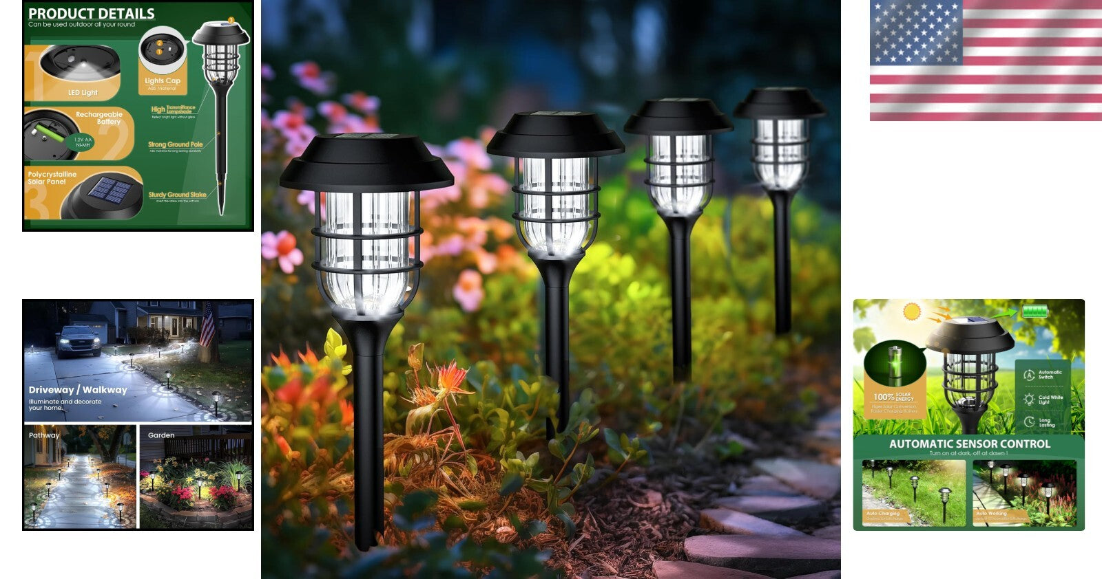 Weatherproof Solar Garden Lights - 12 Pack Beautiful Landscape Lighting Solution