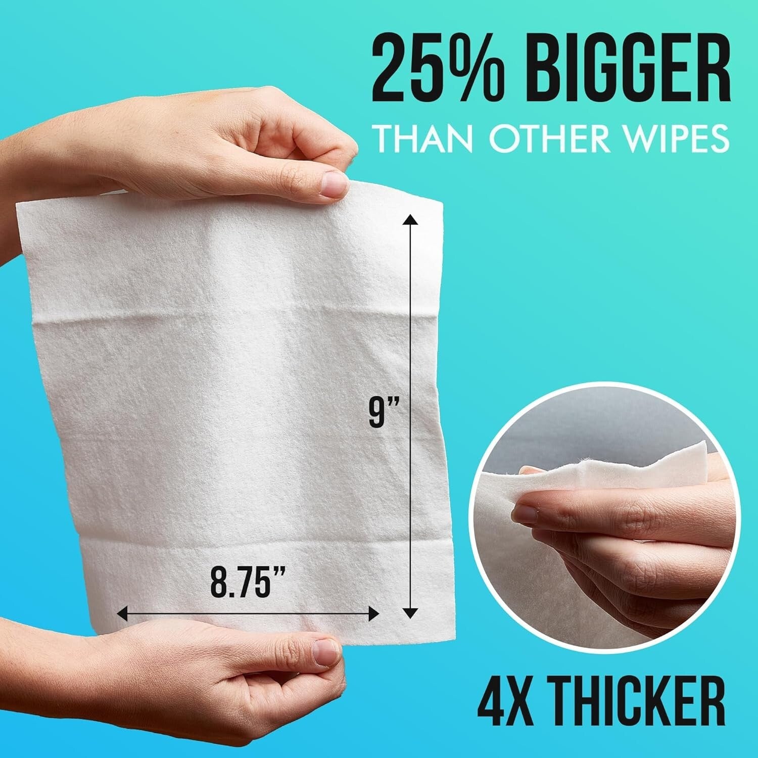Extra Large No-Rinse Bath Wipes - 120 Disposable Cleansing Wipes for Adults