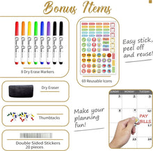 Load image into Gallery viewer, 2025 Jumbo Dry Erase Wall Calendar - 48"x58" with Notes Section &amp; Accessories
