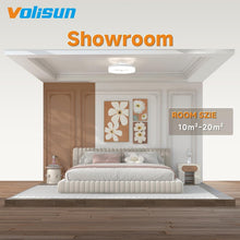 Load image into Gallery viewer, Quiet 15.7in Flush Mount Ceiling Fan with LED Light &amp; 6 Speed Remote Control