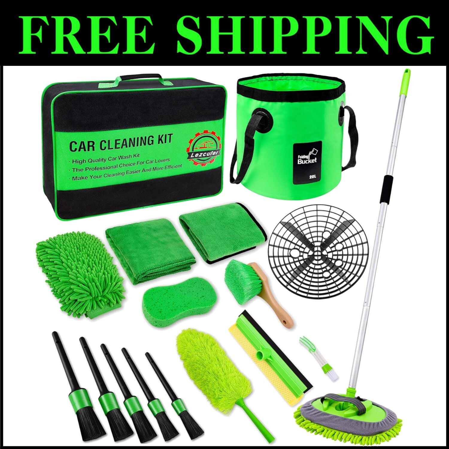 Advanced 17-Piece Car Wash & Detailing Set: Ultimate Cleaning Solution