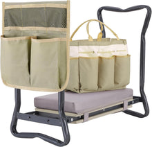 Load image into Gallery viewer, Versatile Folding Garden Stool with Extra Kneeling Pad - Supports 330 lbs