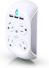 Load image into Gallery viewer, Compact Surge Protector with 4 AC Outlets &amp; 2 USB Ports - EMI/RFI Filtration