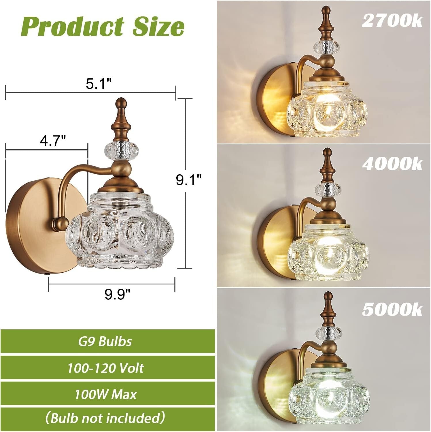 Elegant 2-Pack Brass Wall Sconces for Timeless Bathroom and Living Room Lighting