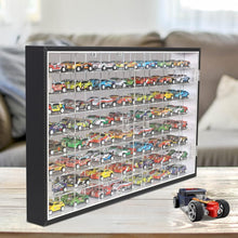 Load image into Gallery viewer, Premium Wall-Mounted 56 Compartment Toy Car Display Case - No Assembly Needed