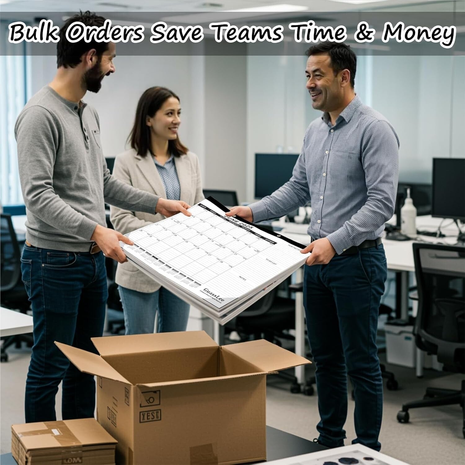 19-Month 2025 Desk Calendar Set, 3-Pack - Ideal for Home Office & Classroom Use