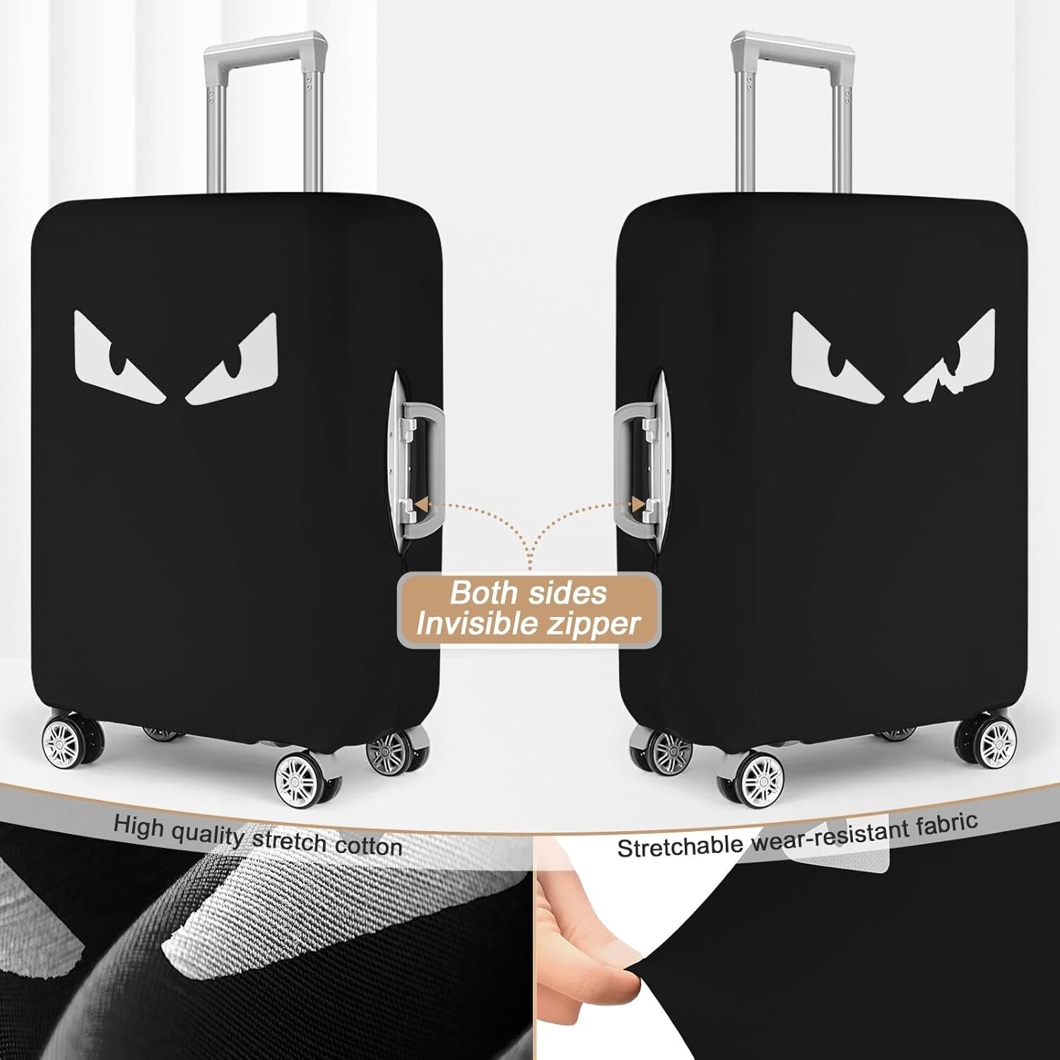 Luggage Cover Set of 3 - Washable Scratch-Resistant Protector for Suitcases