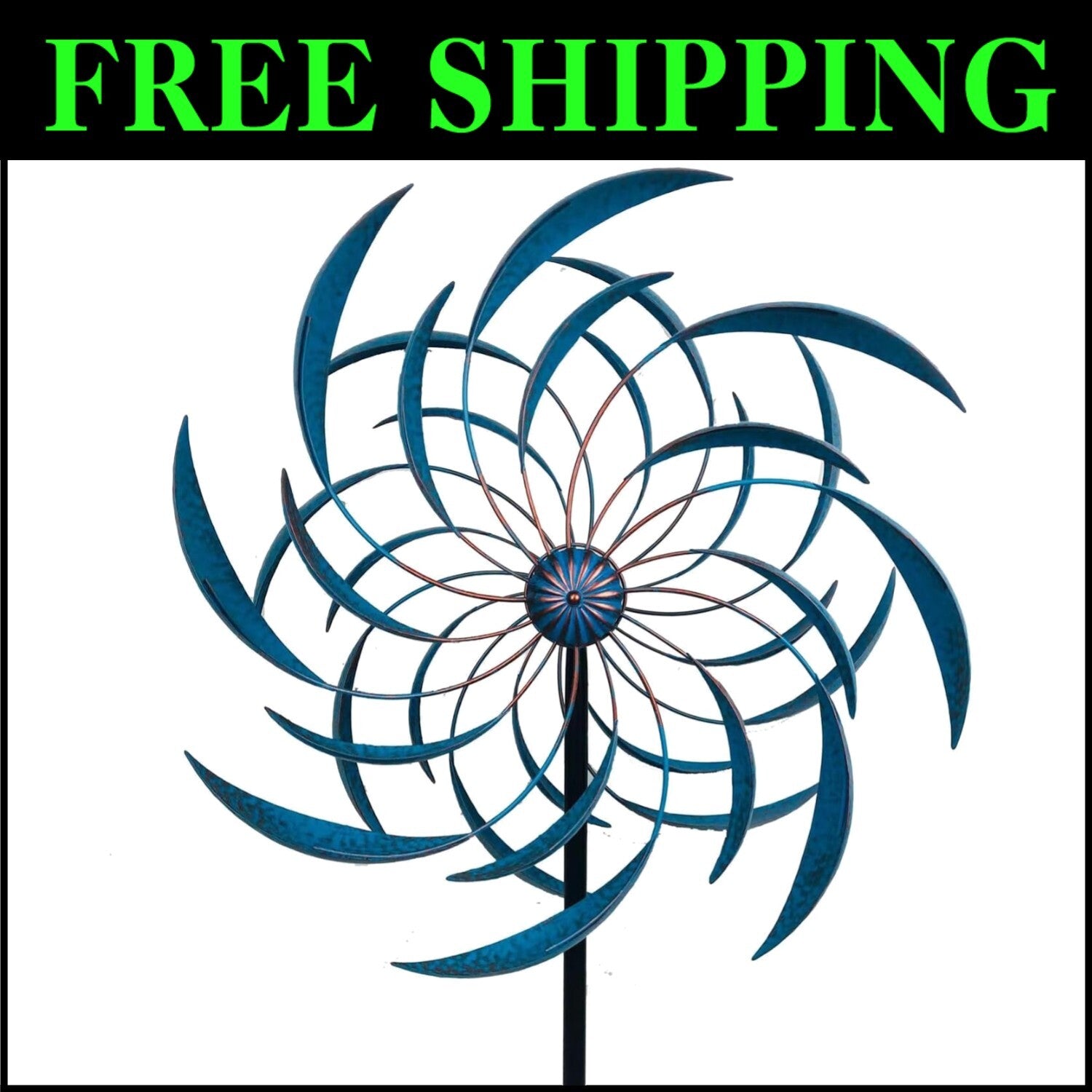 Durable Outdoor Wind Spinner - 80.3 Inch Kinetic Metal Sculpture for Gardens