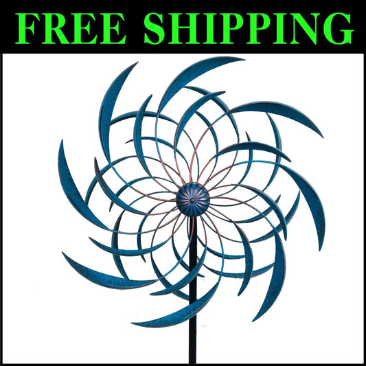 Durable Outdoor Wind Spinner - 80.3 Inch Kinetic Metal Sculpture for Gardens