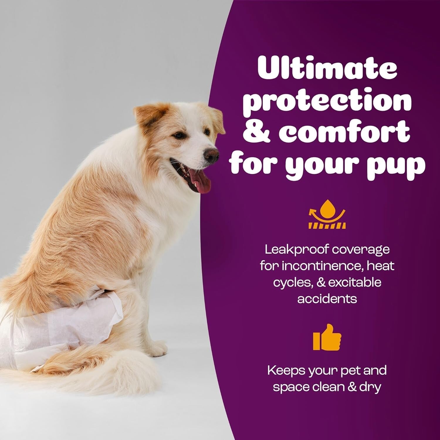 Leakproof X-Large Doggie Diapers for Female Dogs | 28 Count Heat & Incontinence