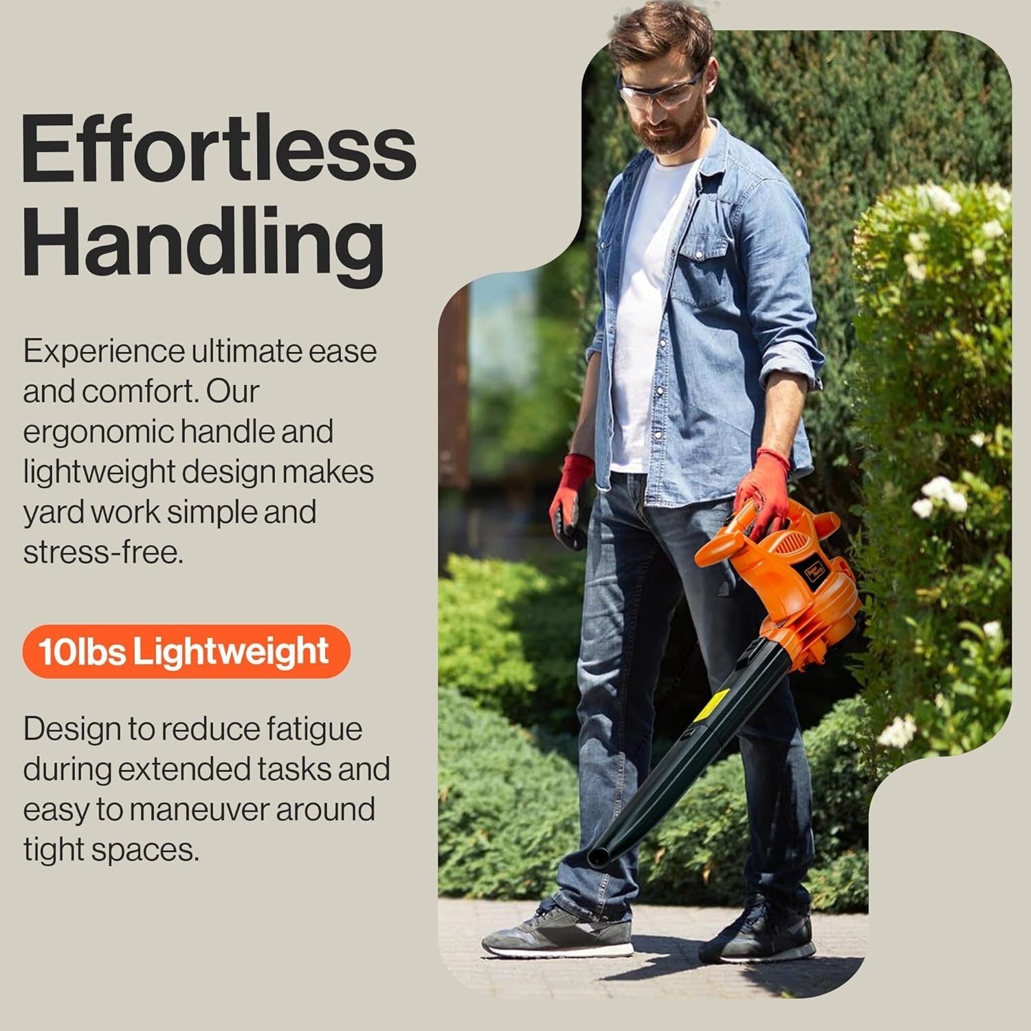 120V 3-in-1 Leaf Blower, Vacuum & Mulcher - Lightweight & Powerful for Yard Care