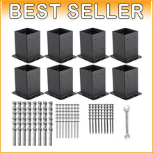 Load image into Gallery viewer, Stable 4x4 Post Base Brackets - 8 Pcs Carbon Steel Supports for Outdoor Projects