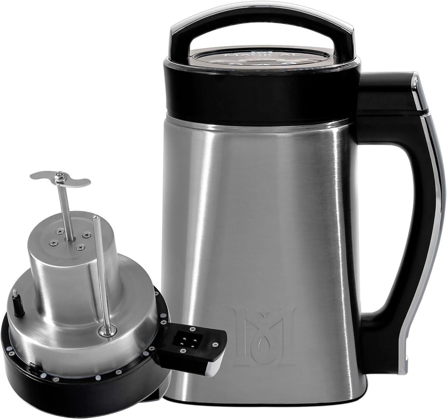 Automatic 400W Kitchen Emulsifier Bundle - Compact, Easy to Clean, Silver