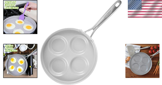 CeraTerra Nonstick 4-Cup Egg Frying Pan - PFAS & PFOA Free Ceramic Quality