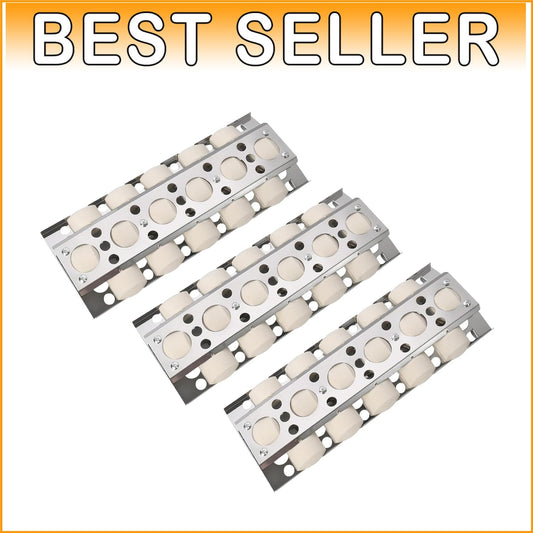 Durable 16.5" Stainless Steel Heat Trays with Ceramic Briquettes for BBQ Grills