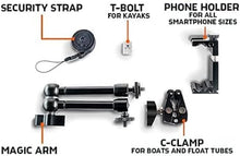 Load image into Gallery viewer, Versatile Boat &amp; Kayak Smartphone Mount with C-Clamp &amp; T-Bolt - Matte Black
