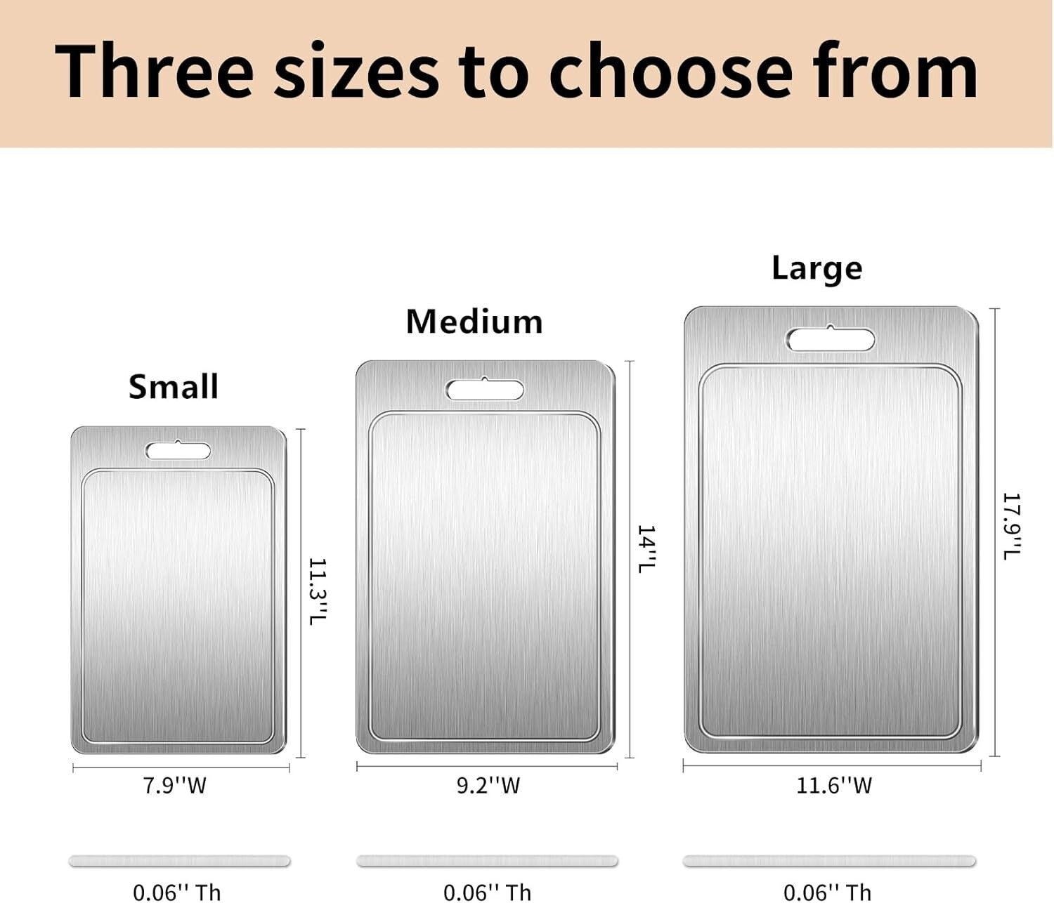 100% Pure Titanium Double-Sided Cutting Board with Juice Groove - Large Size