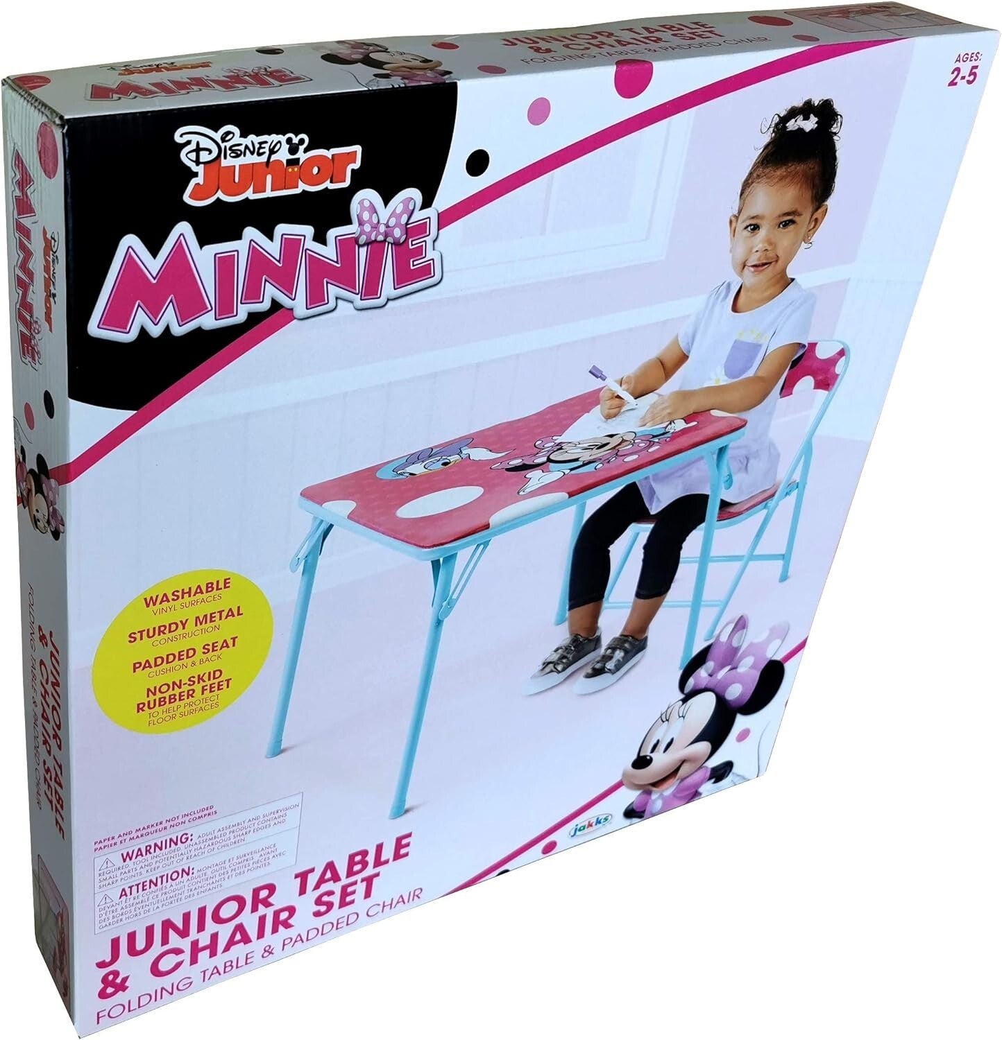 Colorful Disney Minnie Jr Activity Table Set with Chair for Kids Age 2-5
