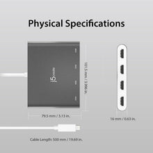 Load image into Gallery viewer, USB-C to 4-Port HDMI Adapter Hub: Boost Productivity with Multi-Monitor Support