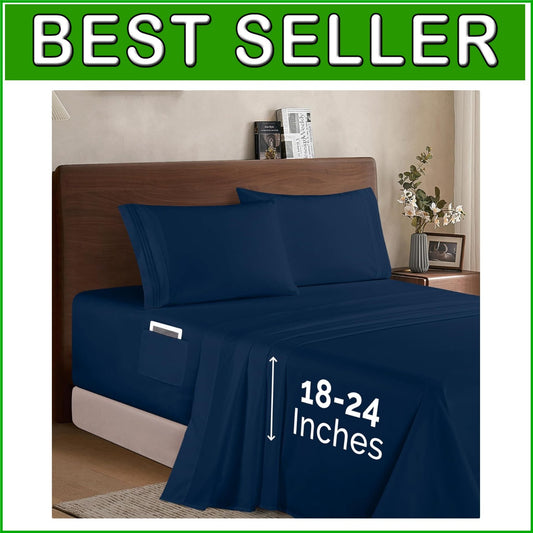 Elegant King Sheet Set with 1500 Thread Count, Deep Pocket for Thick Mattresses