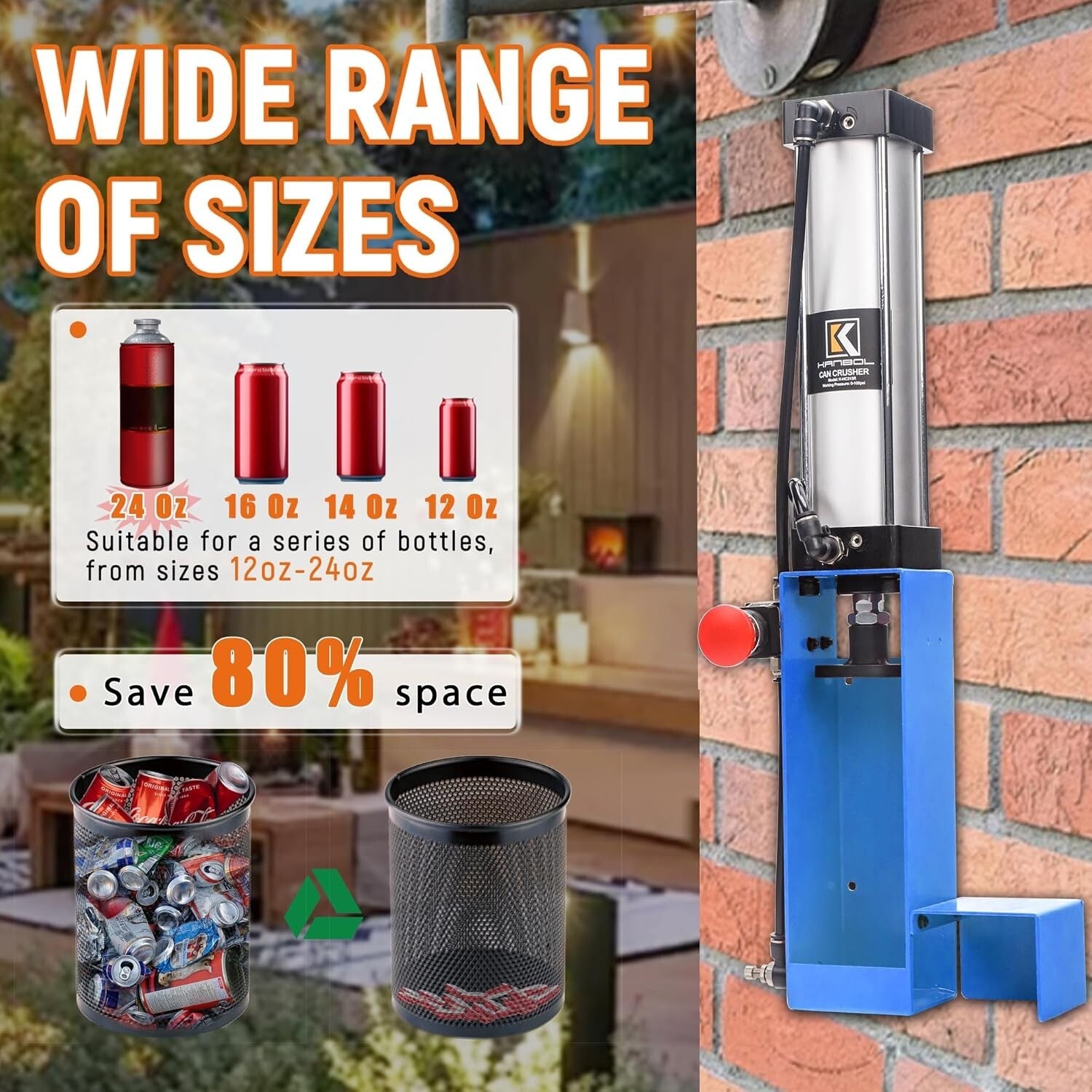 Pneumatic Aluminum Can Crusher: Automatic Ejection & Heavy-Duty Design in Blue