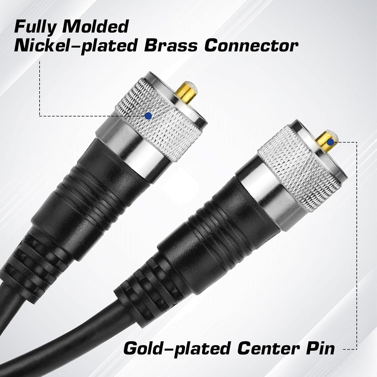 100 ft RG8X Low Loss Coaxial Cable with UHF PL259 Male Connectors for HAM Radio