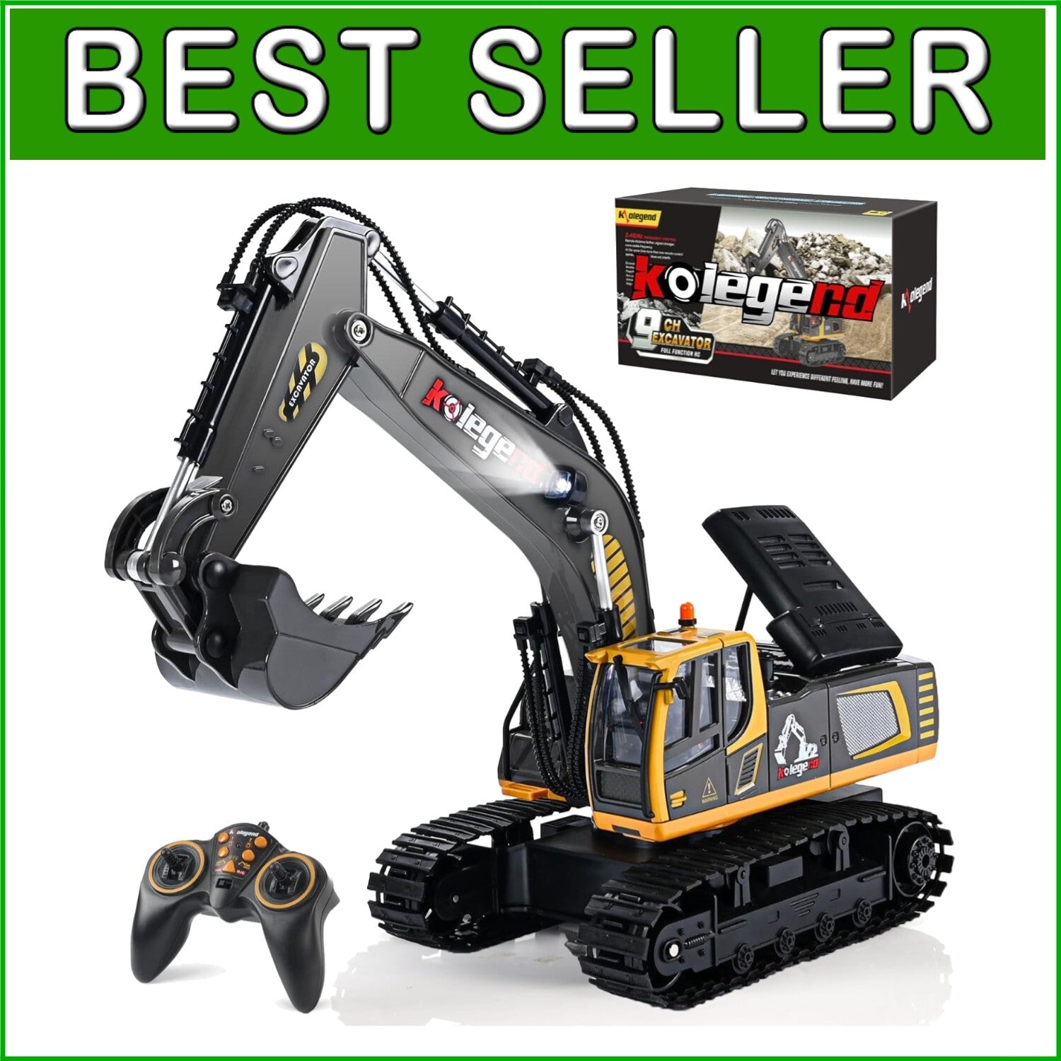 11-Channel RC Excavator - 16 Inch Realistic Construction Vehicle for Safe Fun