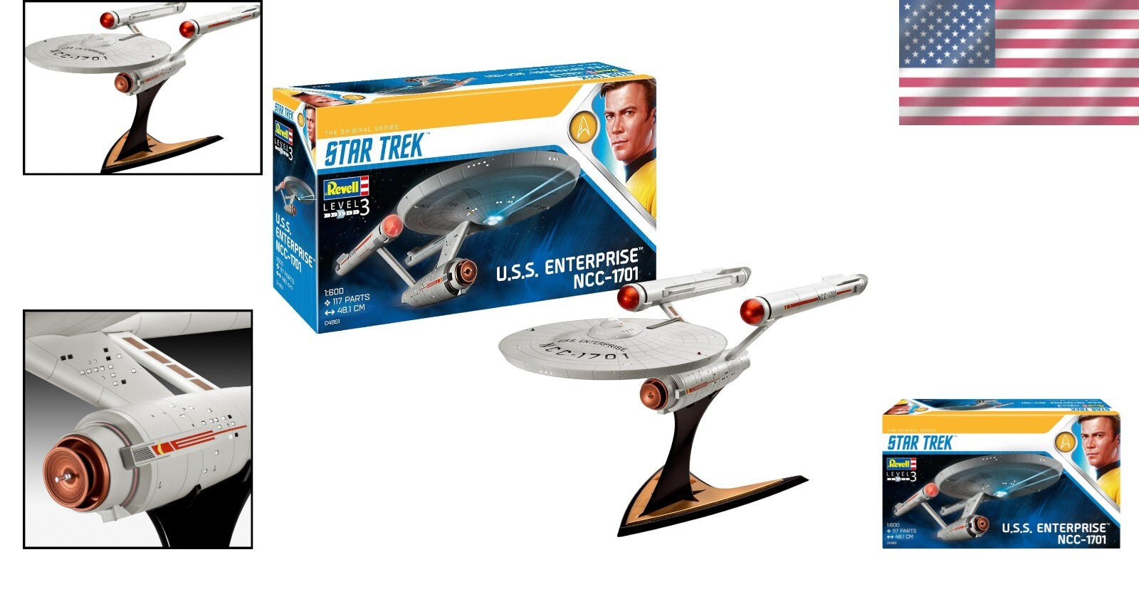Classic Star Trek Model Kit: U.S.S. Enterprise NCC-1701 - Detailed Assembly Kit