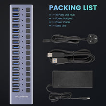 Load image into Gallery viewer, High-Speed 16-Port USB 3.0 Splitter - Durable Design with On/Off Switches