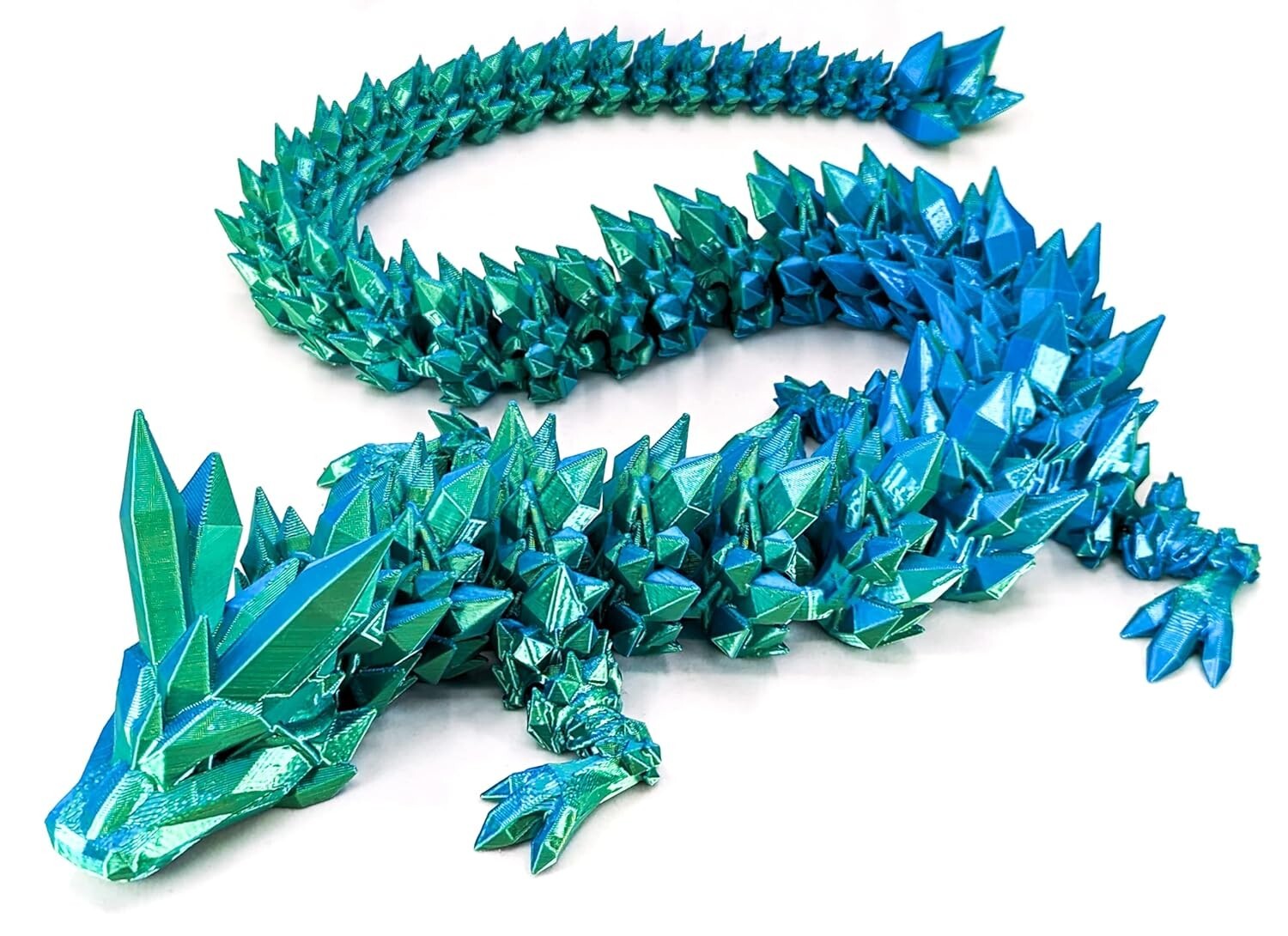 Large 24-Inch Articulated Rainbow Dragon Figure - Eco-Friendly 3D Printed Colors