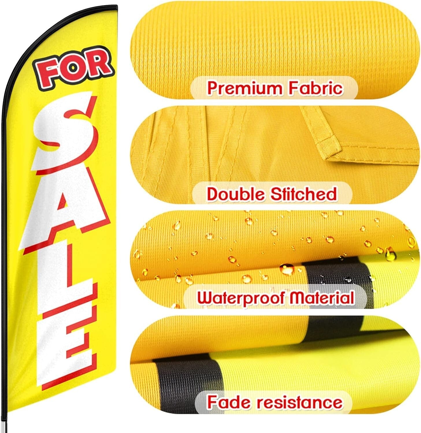 Weather-Resistant 11FT Swooper Flag Kit for Real Estate - Eye-Catching & Sturdy