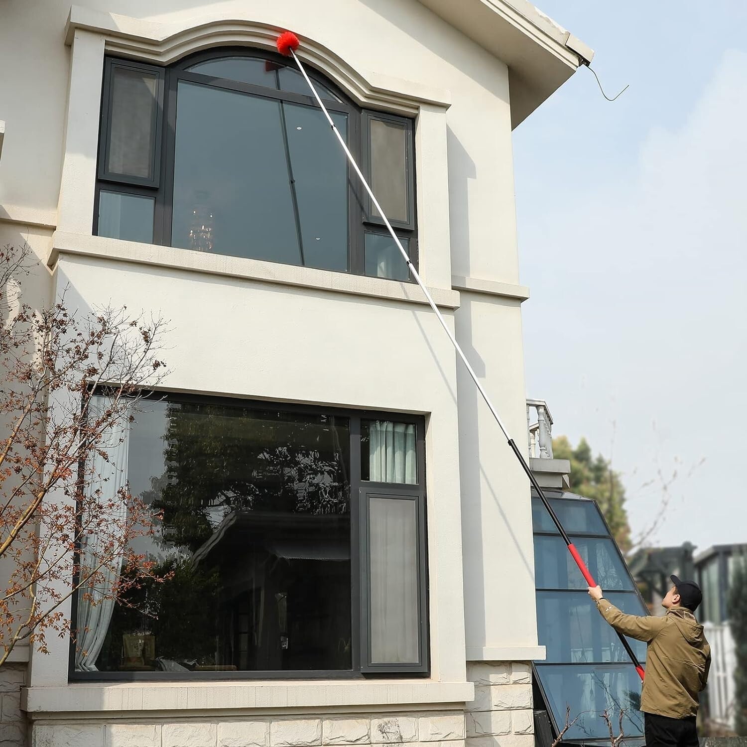 30-Foot High Reach Dusting Kit with Telescopic Pole - Indoor & Outdoor Cleaning