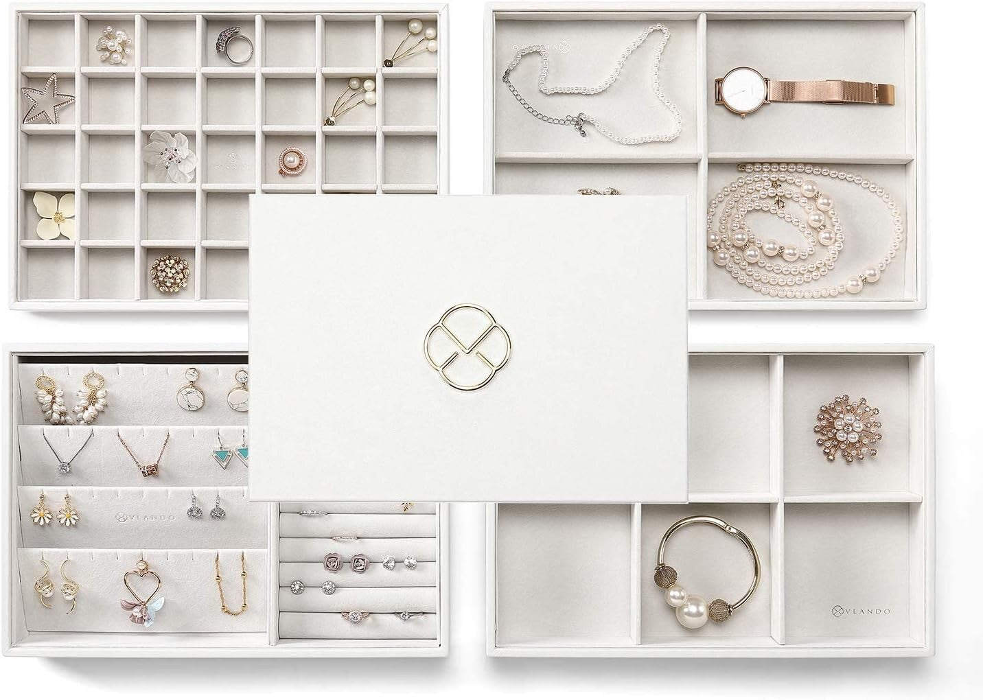 Durable Faux Leather Jewelry Tray - Perfect for Rings, Necklaces & Earrings