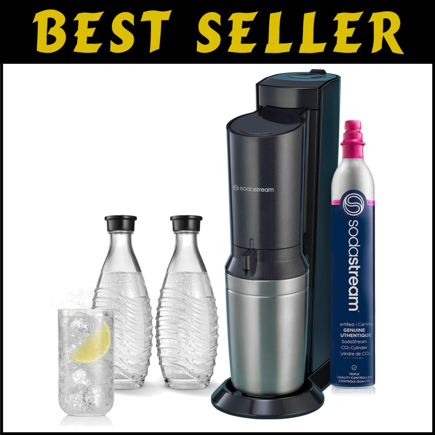 Eco-Friendly Glass Carafe Sparkling Water Maker Starter Kit - 60L CO2 Included