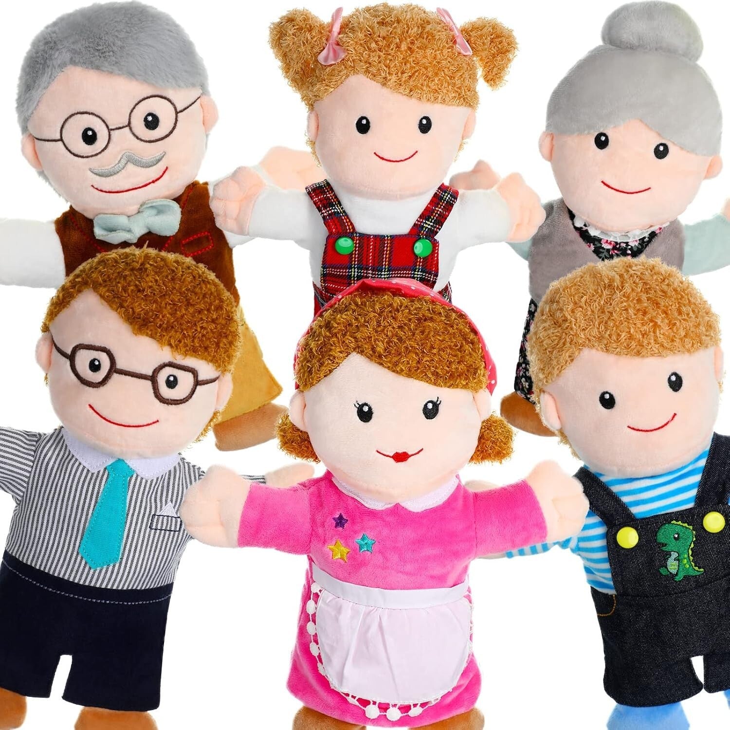 11.8" Family Member Puppet Set - 6 Pieces for Classroom and Home Theater Fun
