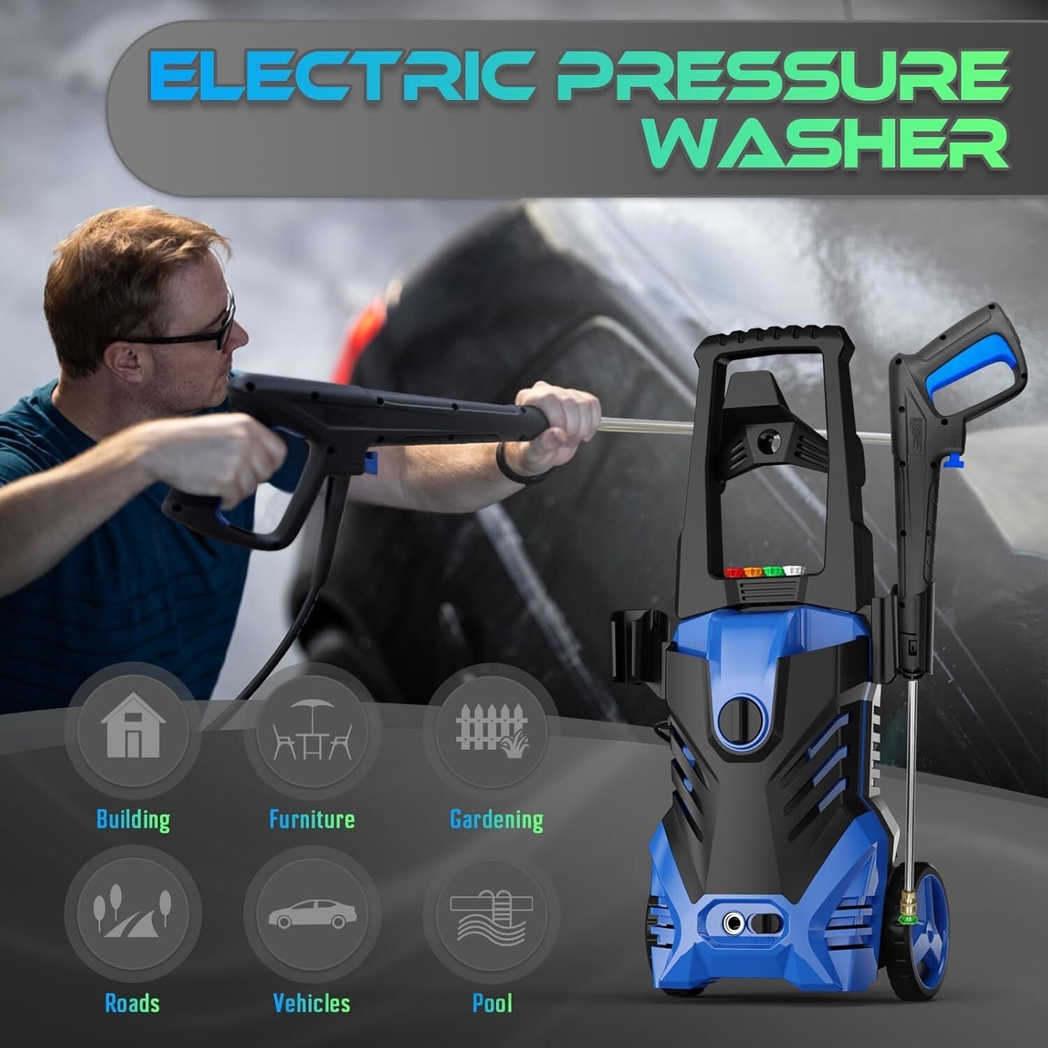 Powerful Electric Pressure Washer 3.2GPM - Efficient Outdoor Cleaning Solution