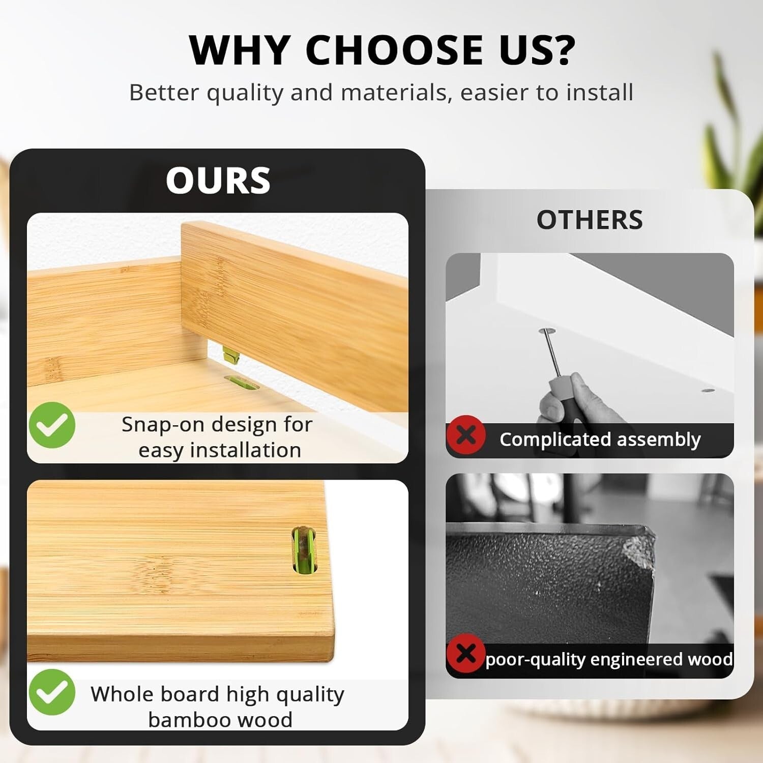 Extra Large Natural Bamboo Washer Dryer Countertop for Stylish Laundry Spaces