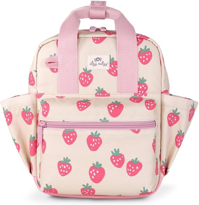 Functional Strawberry Backpack for Toddlers - Perfect Daycare Travel Companion