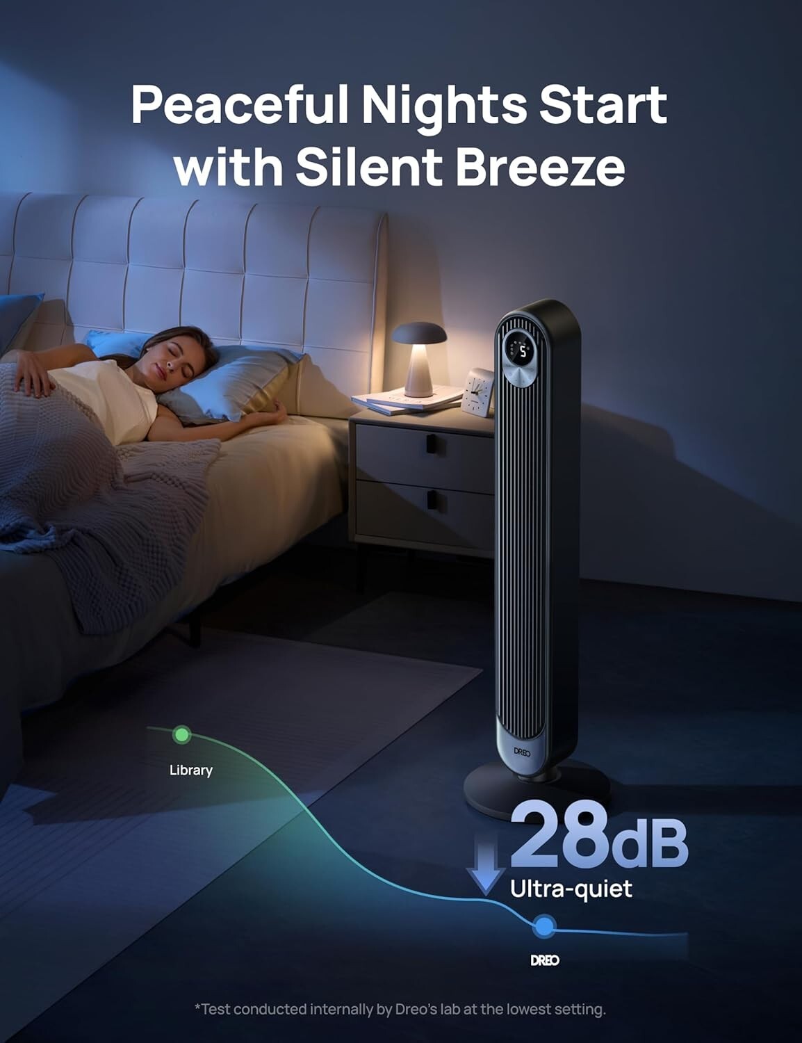 Whisper-Quiet 42'' Tower Fan with 6 Speeds & Remote – Ideal for Bedroom Comfort