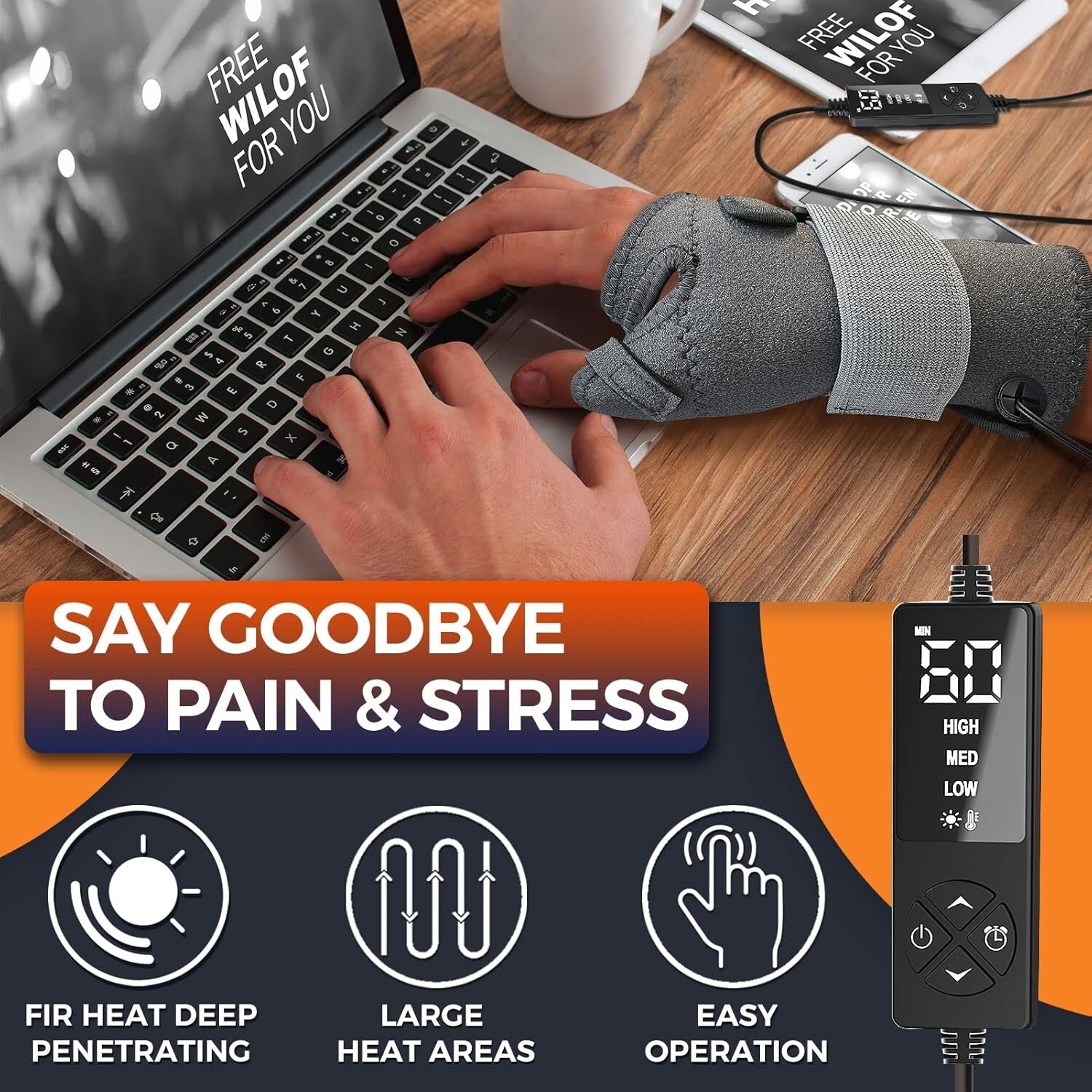 Dual-Sided Heating Pad for Thumb & Wrist - Adjustable Fit for Enhanced Recovery