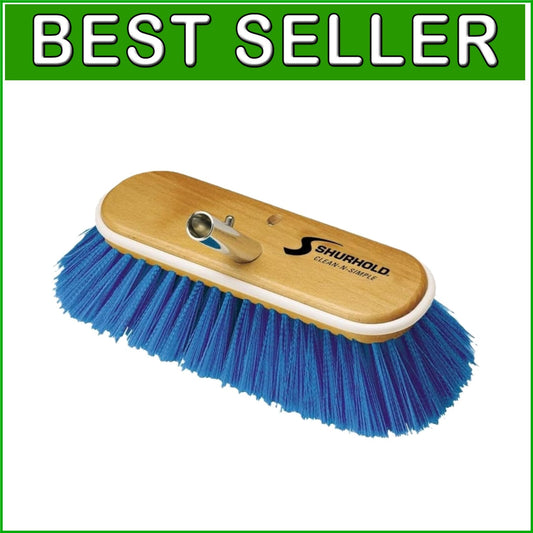 10-Inch Extra-Soft Deck Brush with Blue Nylon Bristles for Delicate Surfaces