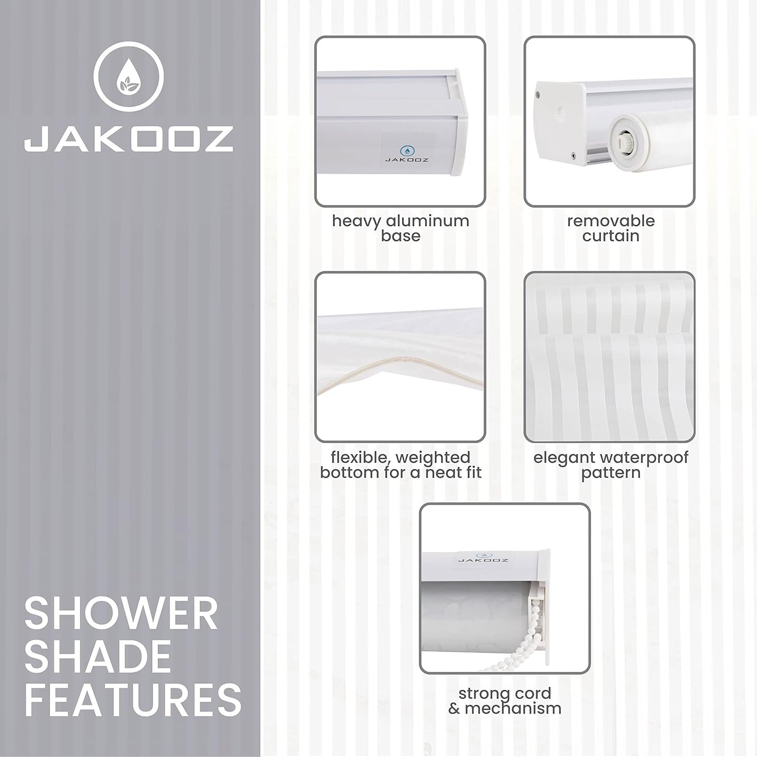 Elegant Waterproof PEVA Roll-Up Shower Curtain - Hookless & Heavy-Duty 56"x95"