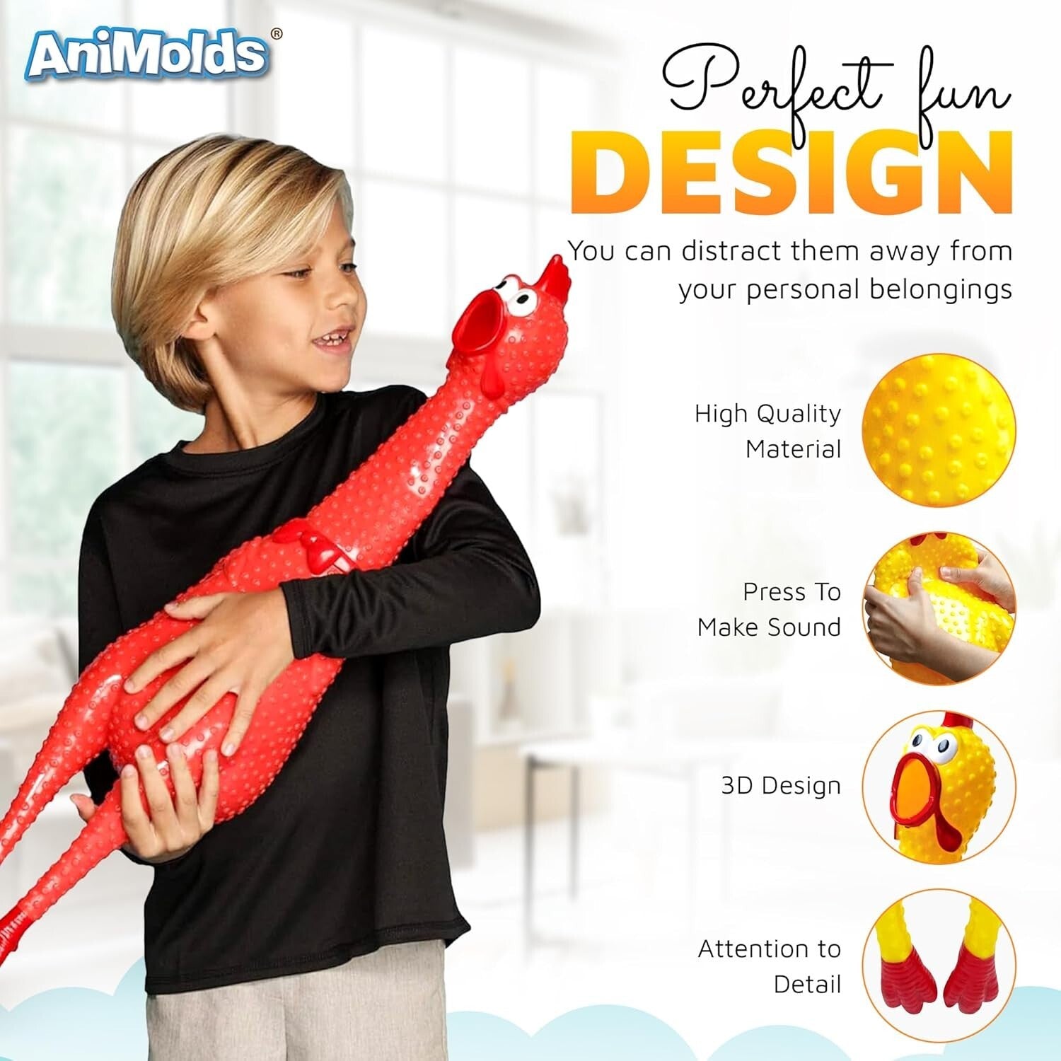 Loud & Funny 29-Inch Rubber Chicken - Perfect for Pranks and White Elephant