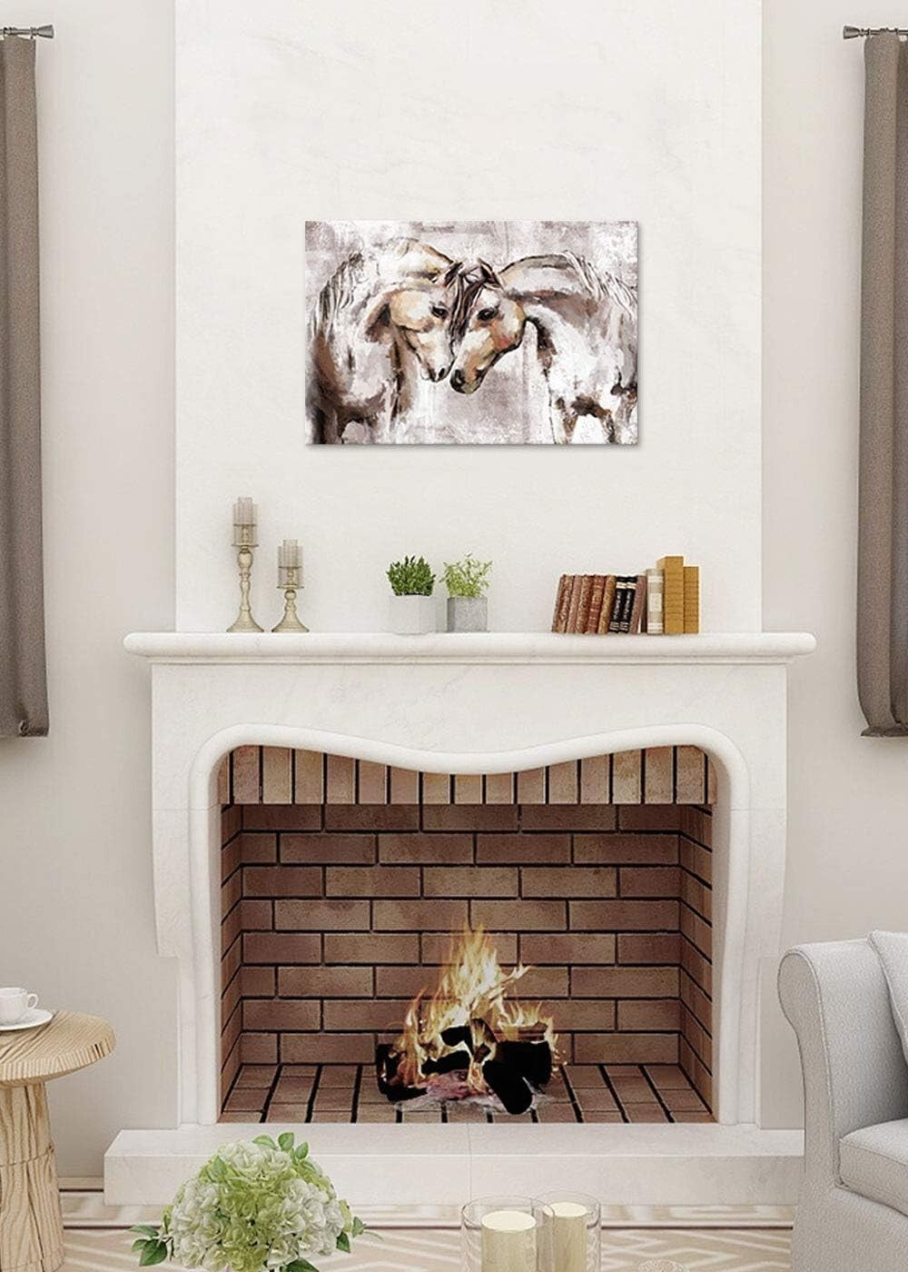 Exquisite Western Horse Artwork - 24x16 Canvas Print for Living Room Elegance