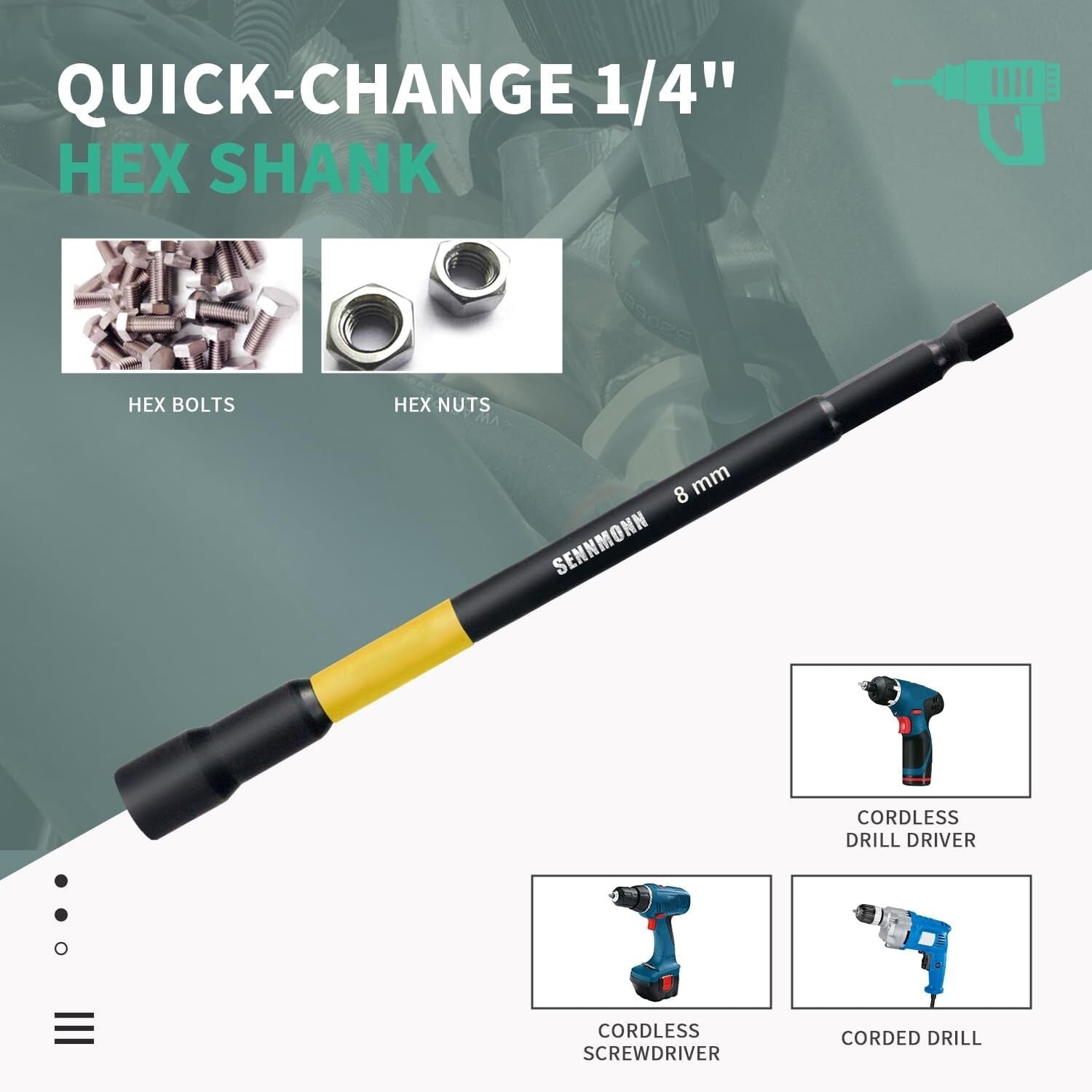 Durable 6-Inch Rainbow Magnetic Nut Driver Set – Ideal for Home & Auto Repairs