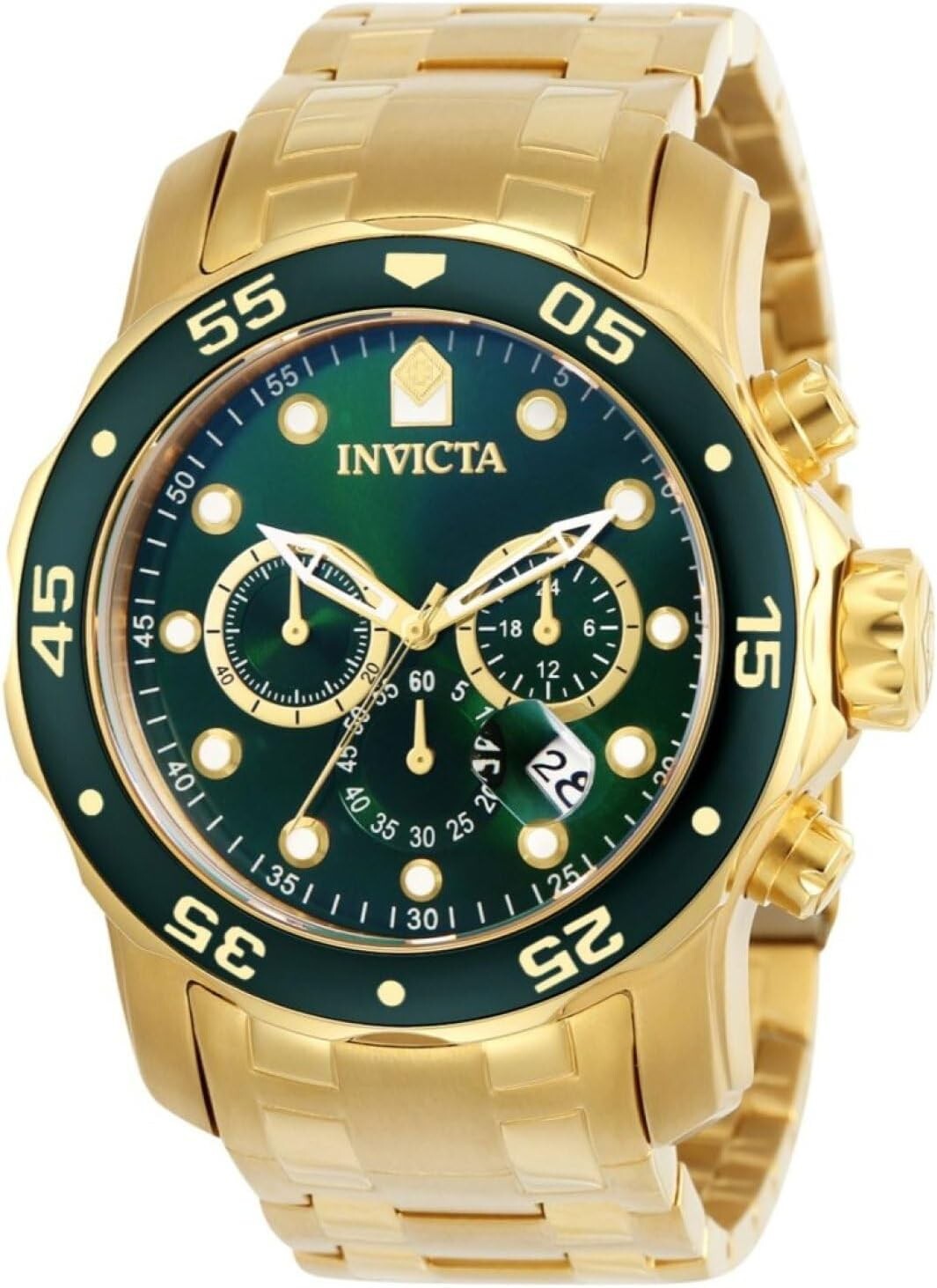 Luxury Gold Tone Diver Chronograph Watch - 200m Water Resistant & Stylish