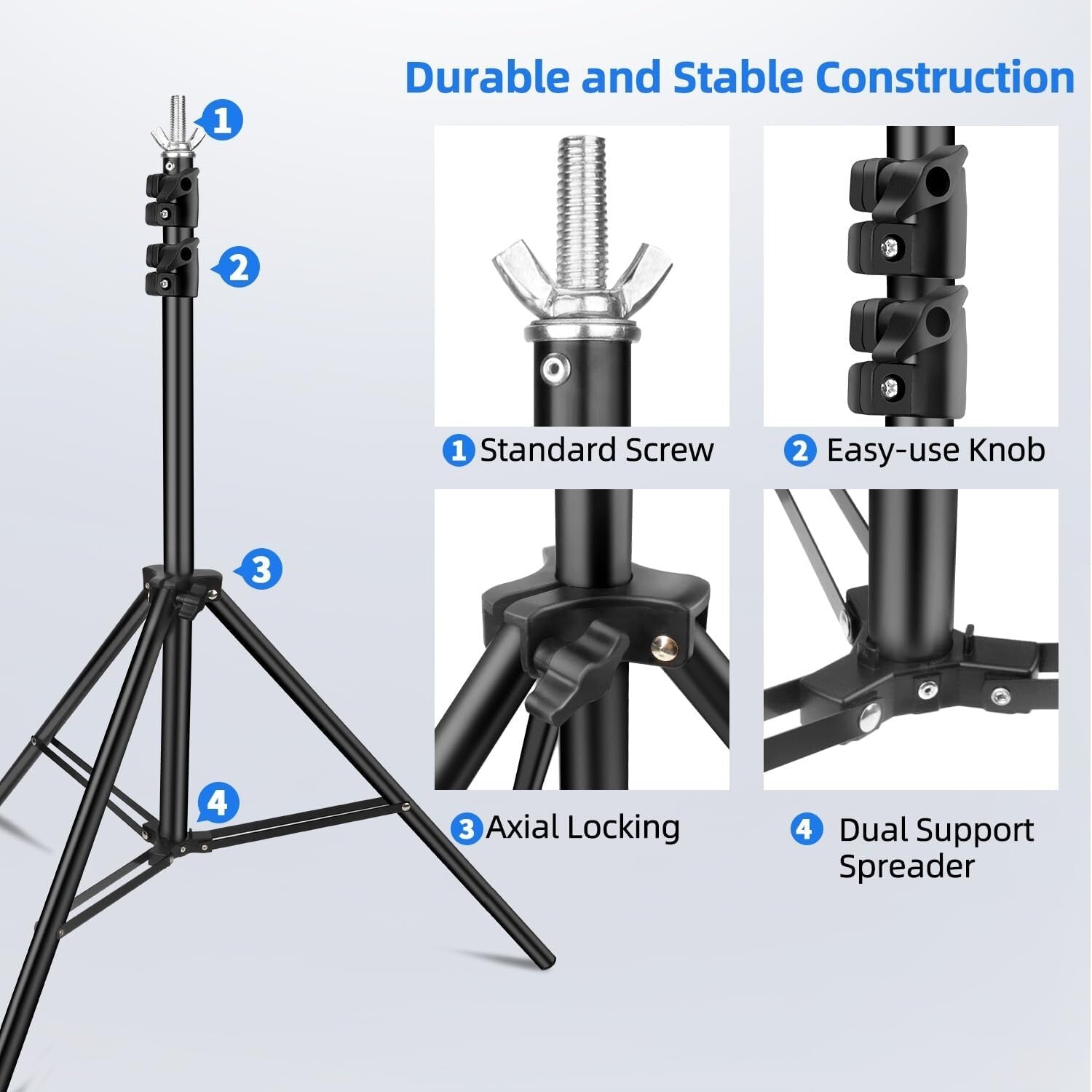 Adjustable Blue and Green Screen Stand Kit for Photography & Video, 59x78 Inches