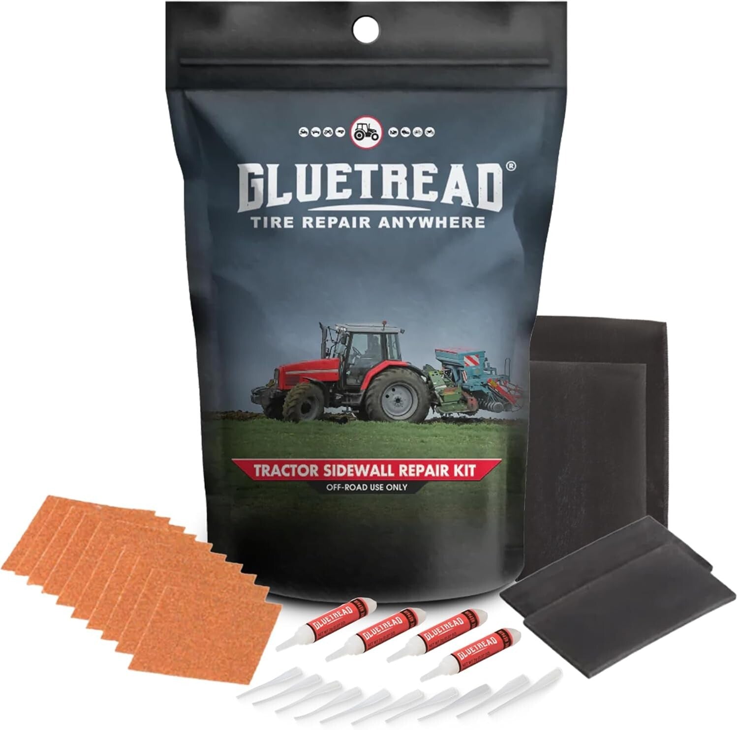 GlueTread Off-Road Tire Repair Kit - Fix 5-7 Trailers & Tractors Anywhere