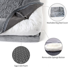 Load image into Gallery viewer, Large Cozy Dog Bed with Anti-Slip Bottom &amp; Memory Foam Bolster for Extra Comfort