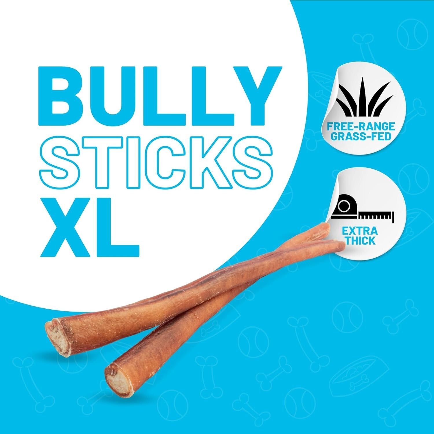 XL 12-Inch Bully Sticks - 12 Count - Natural Dog Treats for Chewing Bliss